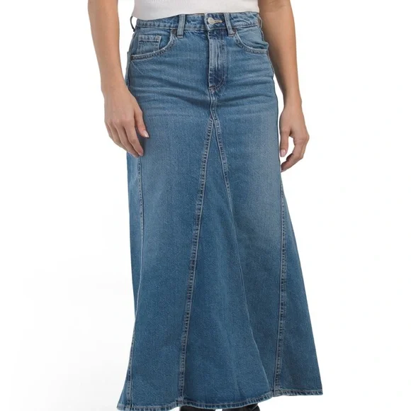 Zara Blue Denim Maxi Skirt.  Size XS.  New with tags - Picture 3 of 6